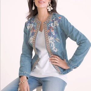 Chico’s Embroidered Denim Jacket